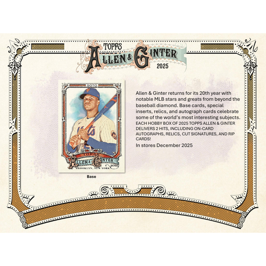 2025 Topps Allen & Ginter Baseball Hobby 12 Box Case